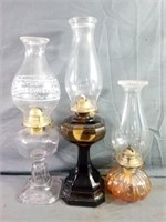 Beautiful Vintage Glass Oil Lamps Measure From