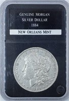 1884-O Morgan Silver Dollar in Case