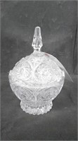 GLASS LIDDED CANDY DISH