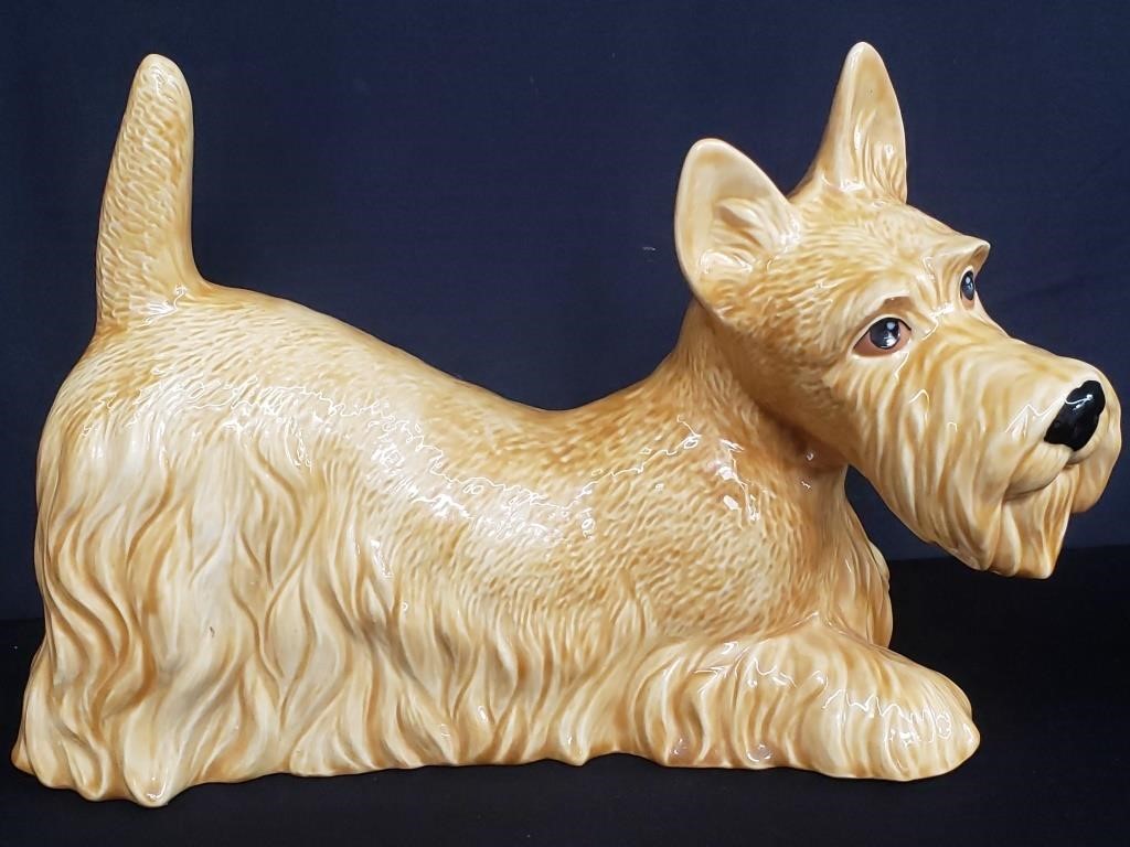 Signed ceramic dog, 1991