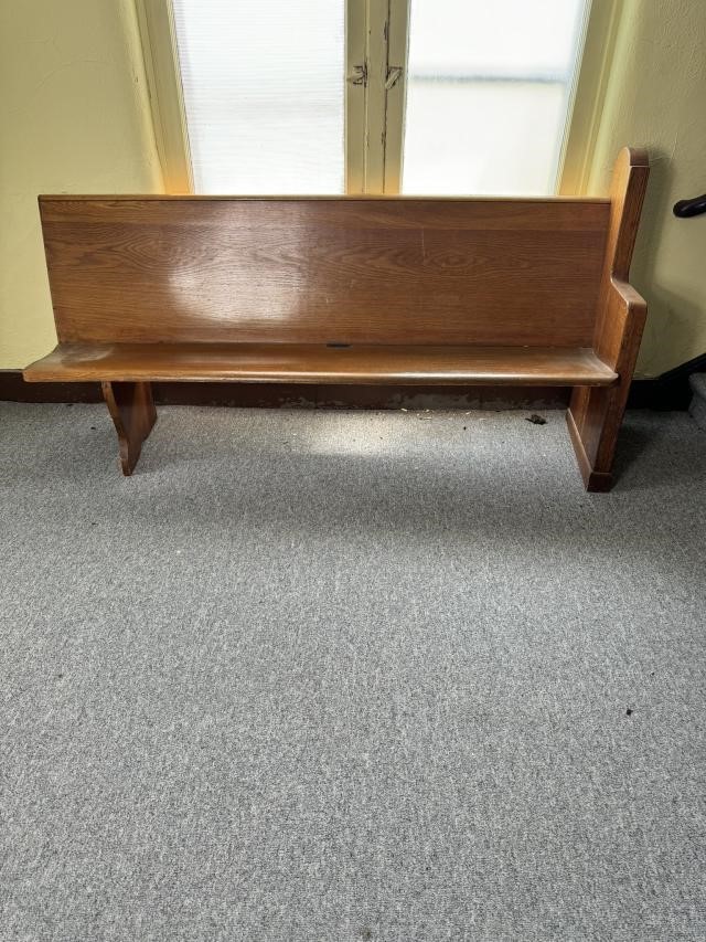 Vintage Wooden Church Pew #9  78