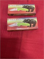 2 green Bear Cub knife