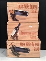 (3) Wine Bottle Holders / Balance Stands