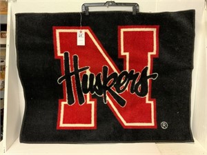 Nebraska Huskers Black Rug