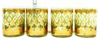 Lot of 4 Culver Valencia 22k old fashion glasses