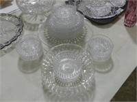 APPROX. 17PC CLEAR GLASS PLATES AND DISHES