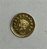 1853 1/2 CALIFORNIA GOLD COIN