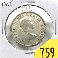 1955 Canadian half dollar