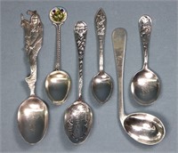(6) Sterling Silver Souvenir & Invalid Spoons