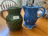 BLUE AND GREEN PITCHERS