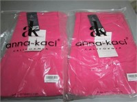 Two NEW Anna-Kaci Womans Pants Rose Red Large