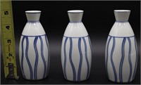 3 Small Ceramic Sake Bottles