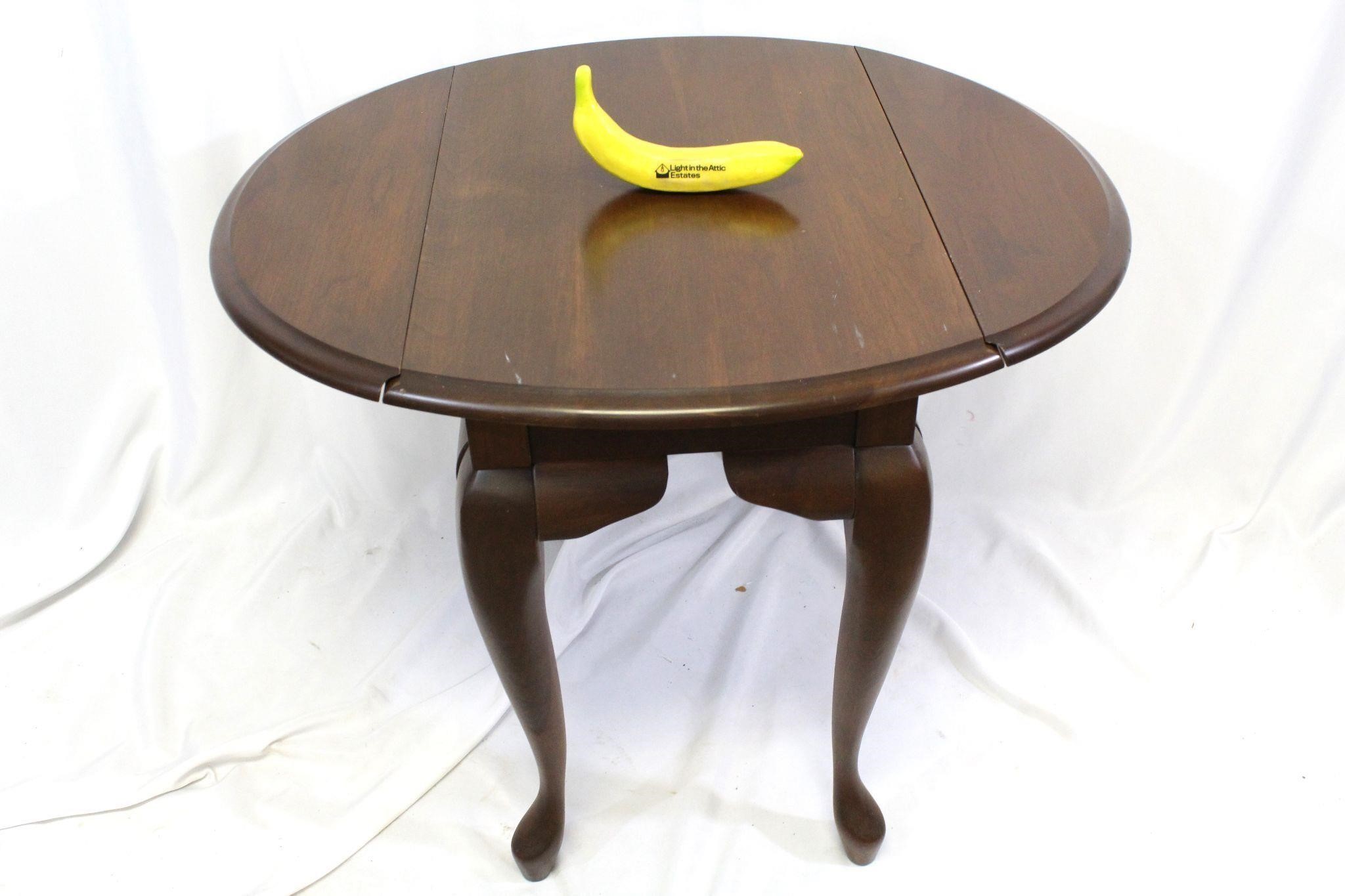 Vintage Queen Anne Walnut Drop Leaf Side Table