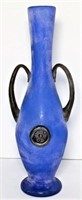 Art Glass Vase with Applied Decoration & Handles