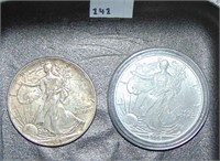 1992, 2006 Silver Eagles VF, MS.