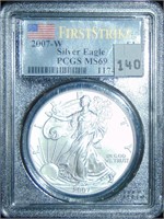 2007-W PCGS MS69 Silver Eagle.