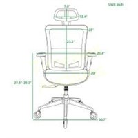 Ergonomic Swivel Chair  Metal Legs
