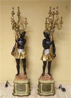 Parcel Gilt Blackamoor Candelabra.