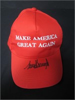 DONALD TRUMP SIGNED RED MAGA HAT AEU COA