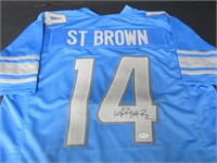 LIONS AMON-RA ST BROWN SIGNED JERSEY FSG COA