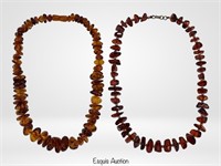 Two Chunky Amber Necklaces
