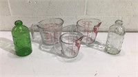 Anchor Hocking Glass Bottles/Measuring Cups K13D