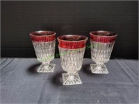 (3) Vintage Indiana Glass Ruby Red Goblets