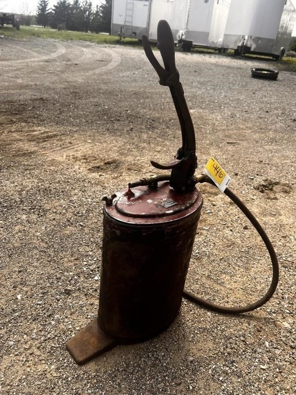 Alemite volume bucket pump, marked on handle