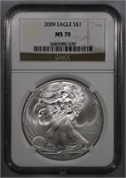 2009 NGC MS70 Silver Eagle PERFECT
