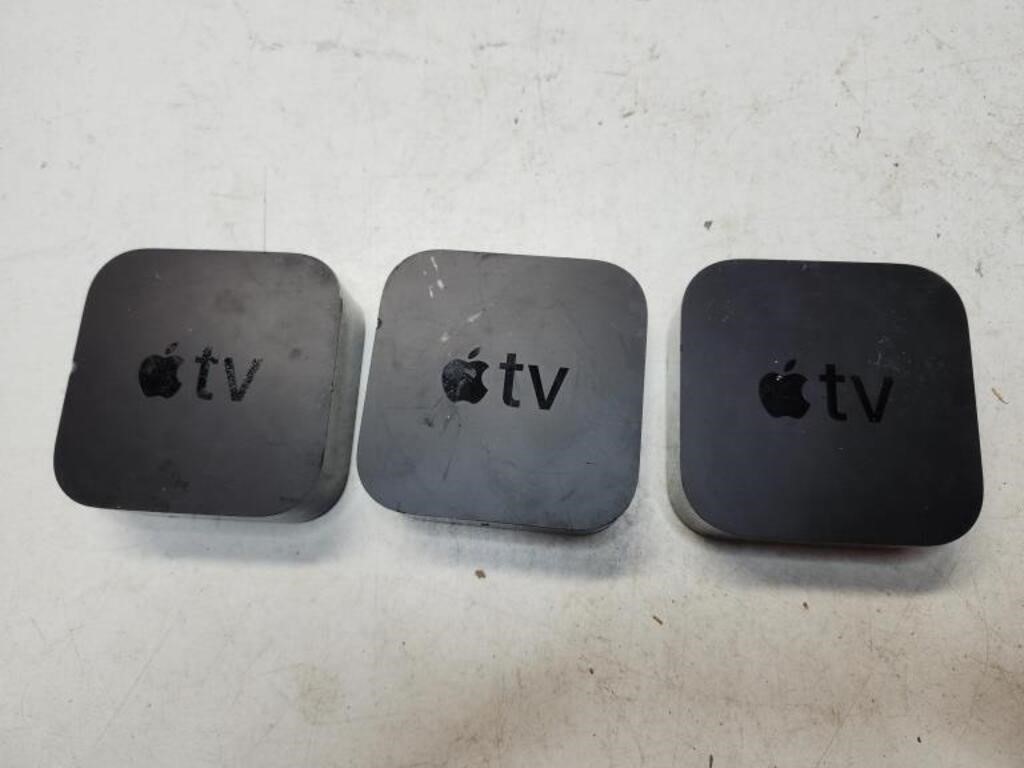 3 Apple TV boxes, no remotes.