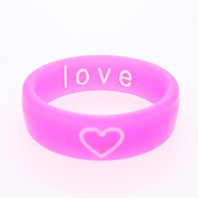 Reversible Flip Ring'Heart"  & "Love" - Pink
