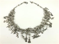 Vintage Multi-Strand Animal Charm Necklace