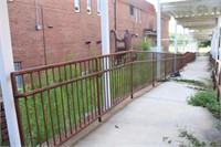 Metal fence railing, pipe railing