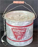 Falls City Galvanized Fishing Minnow Bucket