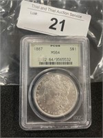 1887 MORGAN SILVER DOLLAR - MS64