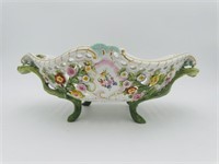 HAND PAINTED MEISSEN FRUIT BASKET CROSSED SWORDS K