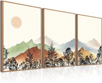 BINCUE Mountain Canvas  Boho  16x24 3 Panel