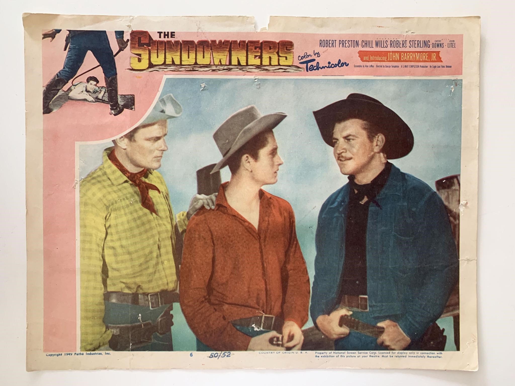 The Sundowners original 1949 vintage lobby card