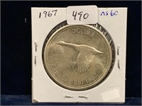 1967  Can Silver Dollar  MS60