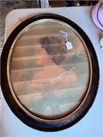 Antique Colorized Portrait in Oval Frame