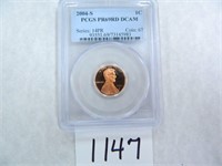 2004-S One Cent PCGS graded PR69 RD DC