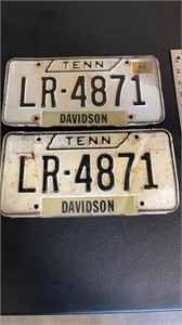 Pair of 1968 TN License plates