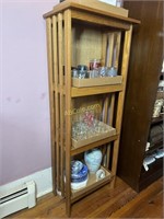 4- Tier Oak Bookcase, Measures: 23"W x 14"D x