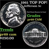 Proof 1961 Jefferson Nickel TOP POP! 5c Graded pr6