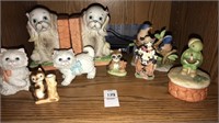 Miniature porcelain figures shelf lot