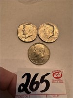 3 - 1973 Kennedy Half Dollars