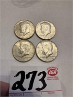 4 - 1968 Kennedy Half Dollars