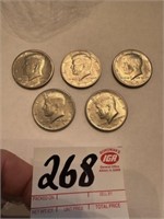 5 - 1971 Kennedy Half Dollars
