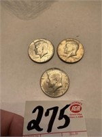 3 - 1967 Kennedy Half Dollars