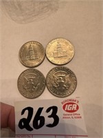 4 - Kennedy Half Dollars